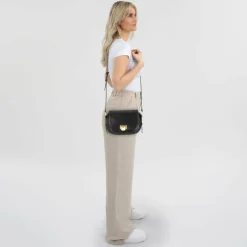 The Bridge Umhängetaschen<Federica Umhängetasche Leder 20 cm nero