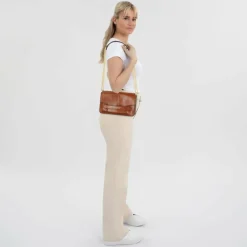 The Bridge Henkeltaschen|Schultertaschen<Lucrezia Schultertasche Leder 18.5 cm marrone