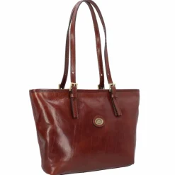 The Bridge Shopper|Schultertaschen<Story Donna Shopper Tasche Leder 30 cm marrone