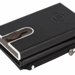 Discount The Bridge Stouo Geldbörse RFID Schutz Leder 6.5 cm nero