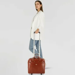 The Bridge Stovia 2 Rollen Pilotentrolley Leder 39 cm Laptopfach