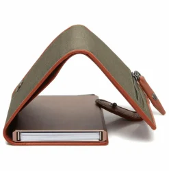 The Chesterfield Brand Herrengeldbörsen Querformat<Delsbo Geldbörse RFID Schutz Leder 7.5 cm steel green