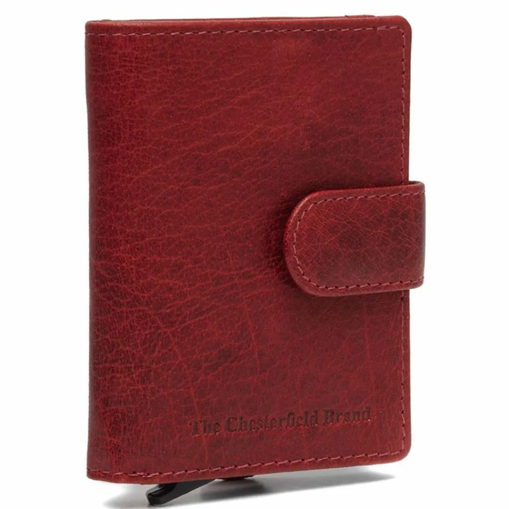 Outlet The Chesterfield Brand Prague Kreditkartenetui RFID Schutz Leder 7 cm rot