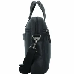 Clearance The Chesterfield Brand Wax Pull Up Aktentasche Leder 40 cm Laptopfach schwarz