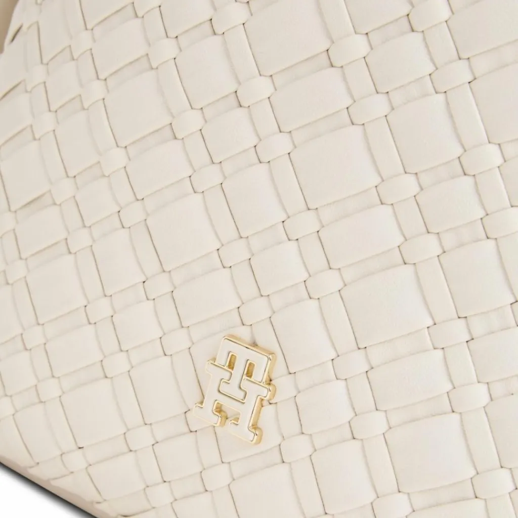Tommy Hilfiger Schultertaschen|Henkeltaschen<TH Braided Schultertasche 25 cm soft cream