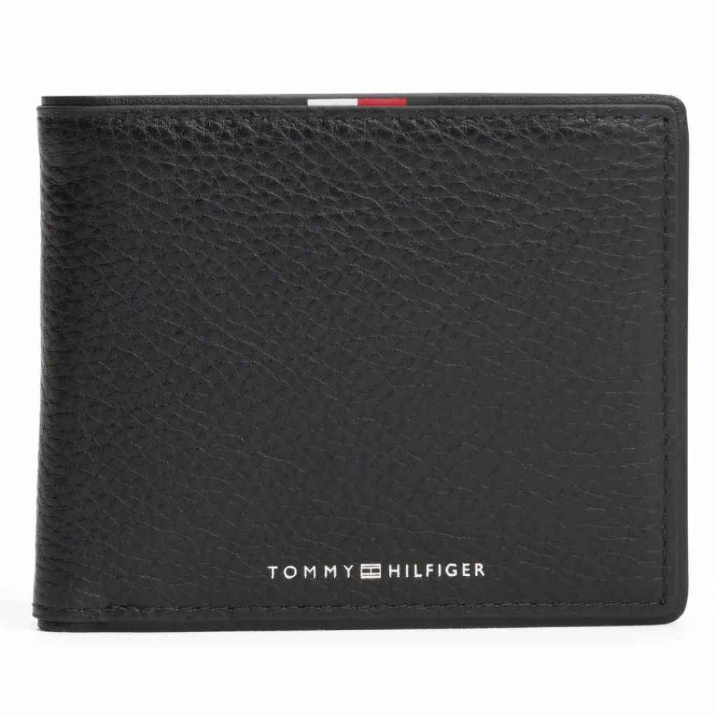 Tommy Hilfiger Herrengeldbörsen Querformat<TH Corp Geldbörse Leder 11.5 cm black