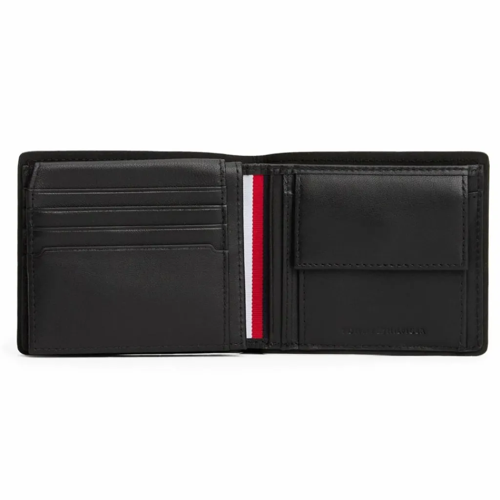Tommy Hilfiger Herrengeldbörsen Querformat<TH Corp Geldbörse Leder 11.5 cm black