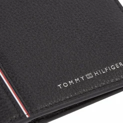Tommy Hilfiger Herrengeldbörsen Querformat<TH Corp Geldbörse Leder 11.5 cm black