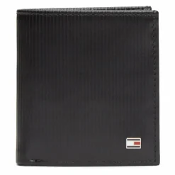 Tommy Hilfiger Herrengeldbörsen Hochformat<TH Flag Geldbörse Leder 9 cm black