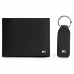Tommy Hilfiger Herrengeldbörsen Querformat<TH Gifting Geldbörsen Geschenkset 2 tlg. black