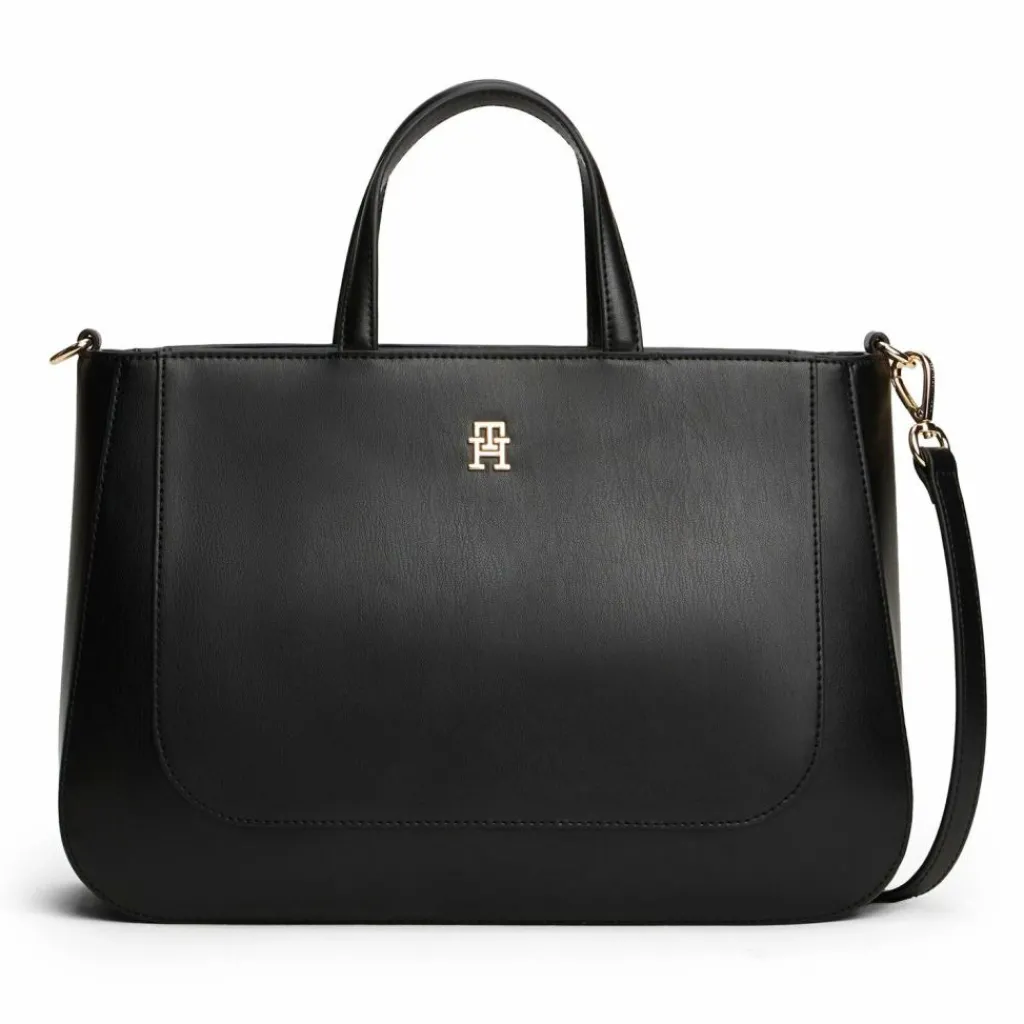 Tommy Hilfiger TH Glam Shopper Tasche Leder 32 cm black