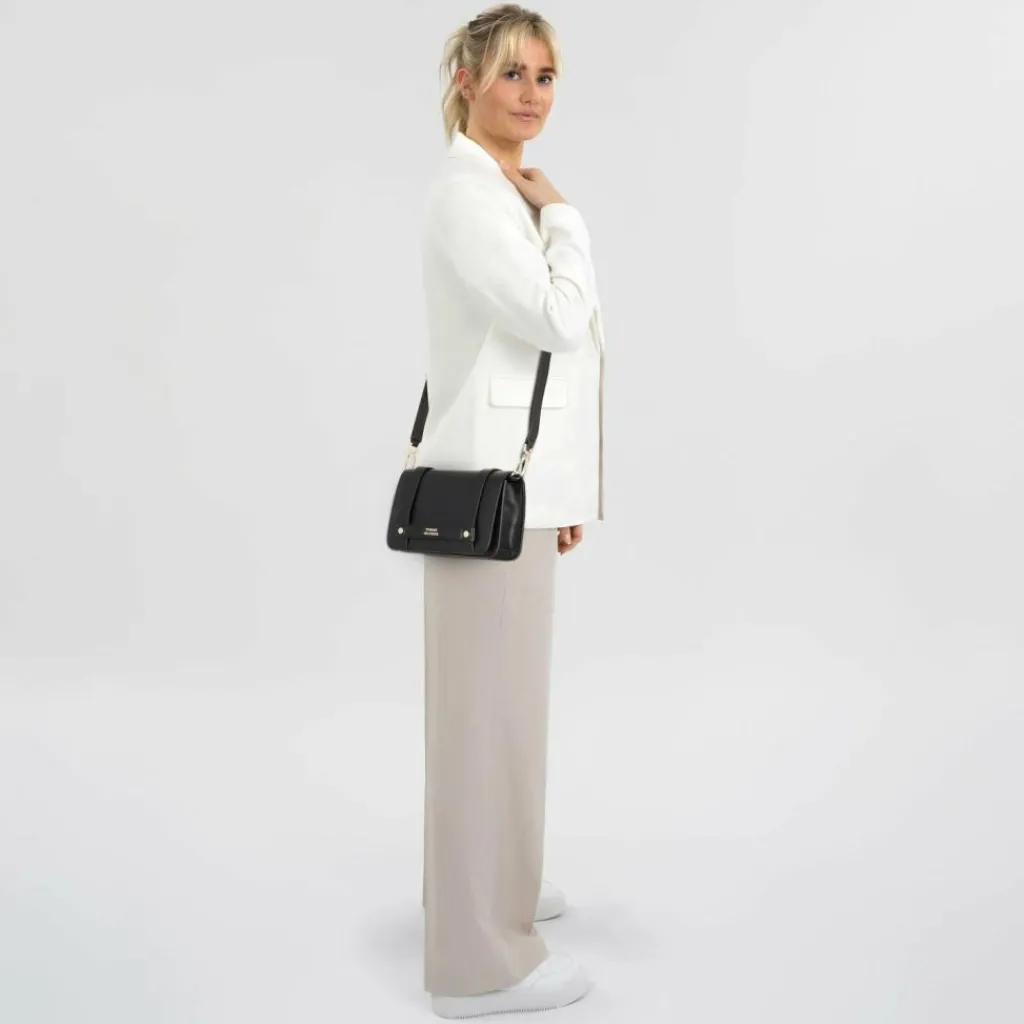 Hot Tommy Hilfiger TH Heritage Umhängetasche Leder 22 cm black