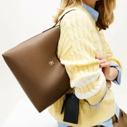 Tommy Hilfiger Schultertaschen|Henkeltaschen<TH Icon Schultertasche 29 cm nordic taupe