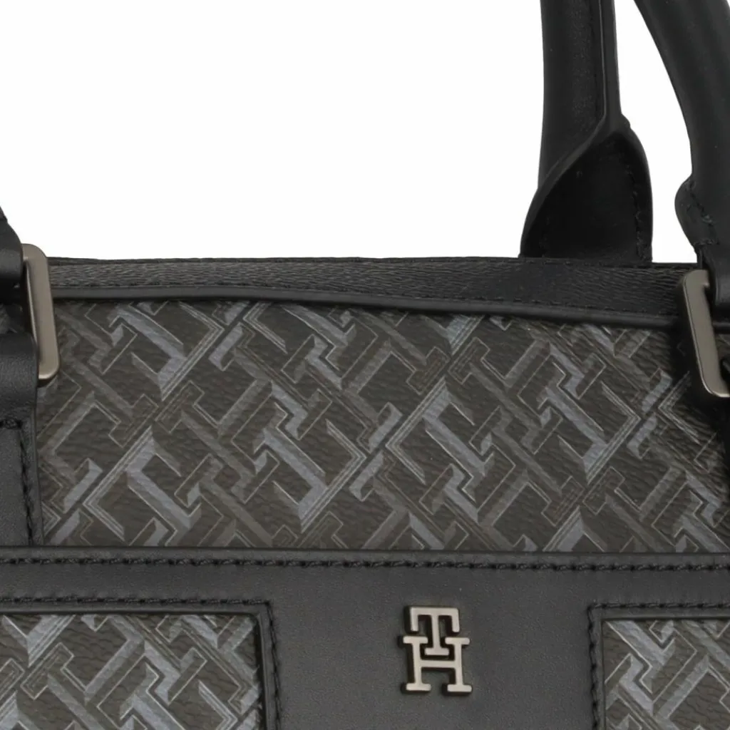 Hot Tommy Hilfiger TH Monogram Aktentasche Leder 40 cm Laptopfach black monogram