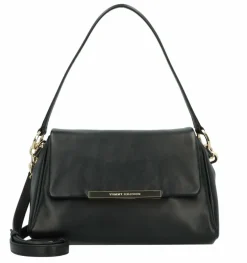 Discount Tommy Hilfiger TH Plaque Schultertasche Leder 26 cm black
