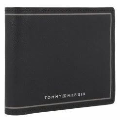 Outlet Tommy Hilfiger TH Saffiano Geldbörse Leder 11.5 cm black