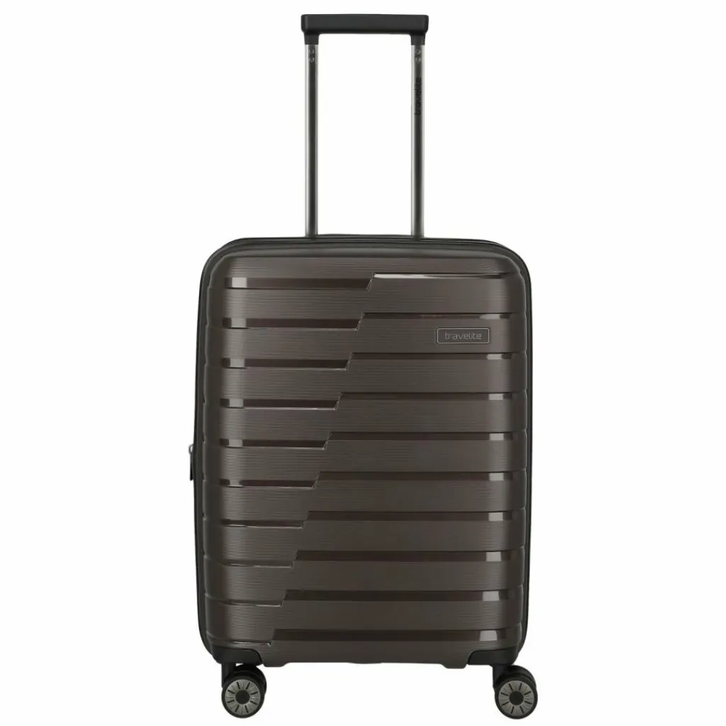 Travelite Hartgepäck Kabinengepäck|4-Rollen Kabinentrolleys<Air Base 4 Rollen Kabinentrolley 55 cm mit Dehnfalte coffee
