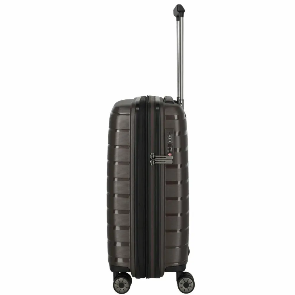 Travelite Hartgepäck Kabinengepäck|4-Rollen Kabinentrolleys<Air Base 4 Rollen Kabinentrolley 55 cm mit Dehnfalte coffee