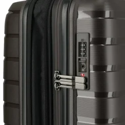 Travelite Hartgepäck Kabinengepäck|4-Rollen Kabinentrolleys<Air Base 4 Rollen Kabinentrolley 55 cm mit Dehnfalte coffee