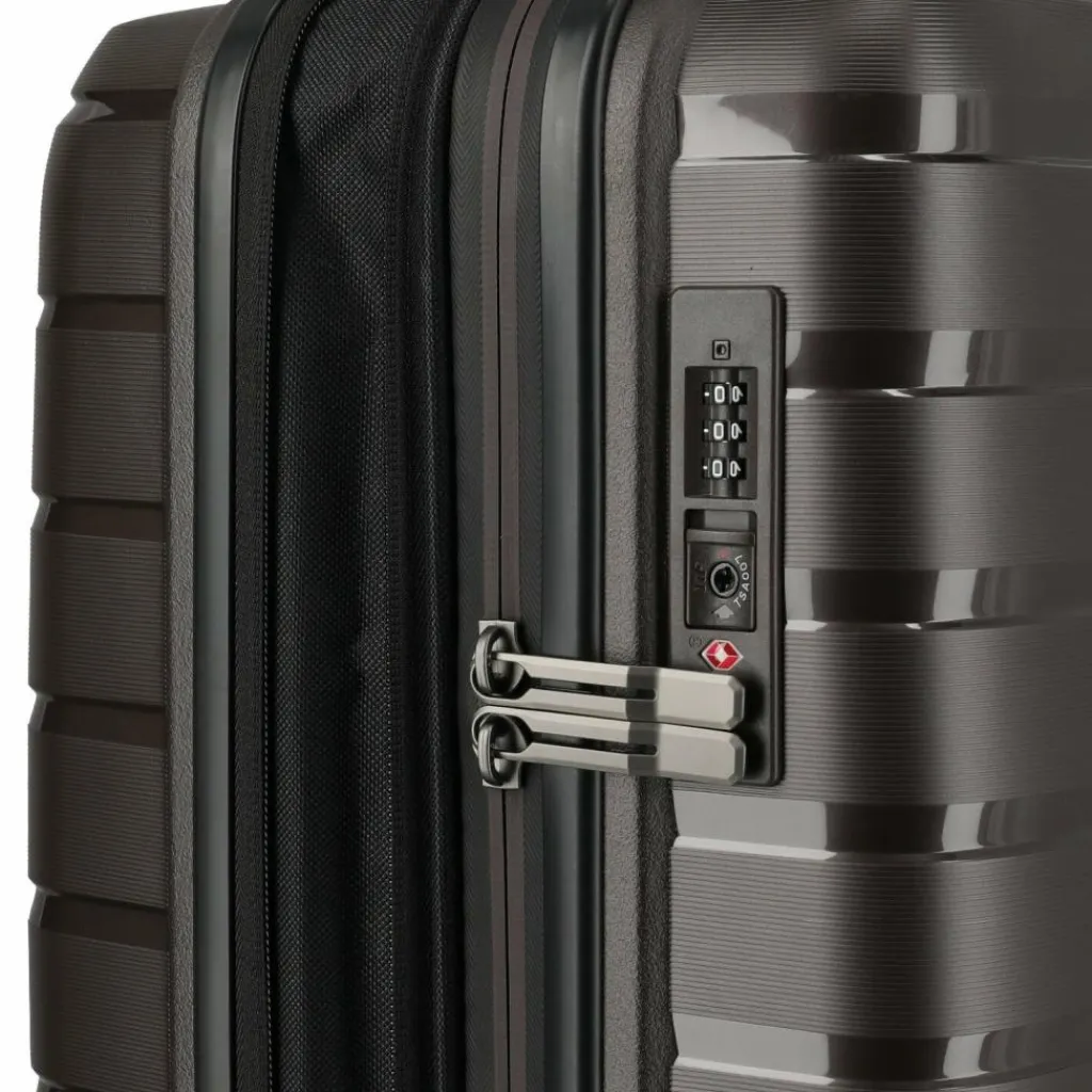 Travelite Hartgepäck Kabinengepäck|4-Rollen Kabinentrolleys<Air Base 4 Rollen Kabinentrolley 55 cm mit Dehnfalte coffee