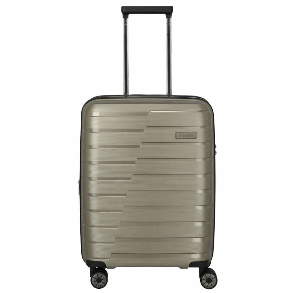 Clearance Travelite Air Base 4 Rollen Kabinentrolley 55 cm mit Dehnfalte champagner