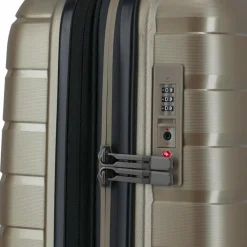 Clearance Travelite Air Base 4 Rollen Kabinentrolley 55 cm mit Dehnfalte champagner