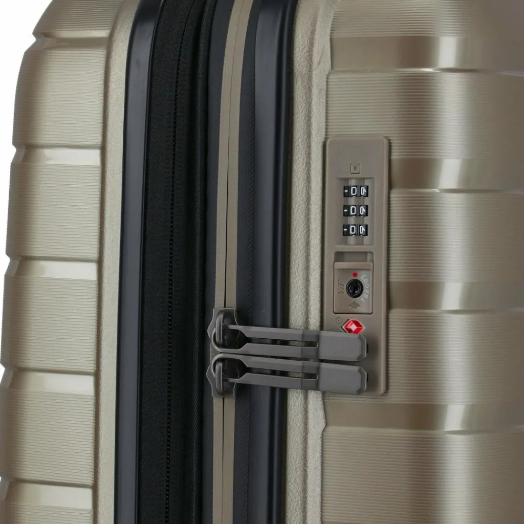 Clearance Travelite Air Base 4 Rollen Kabinentrolley 55 cm mit Dehnfalte champagner