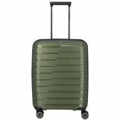 Travelite Hartgepäck Kabinengepäck|4-Rollen Kabinentrolleys<Air Base 4 Rollen Kabinentrolley 55 cm mit Dehnfalte olive