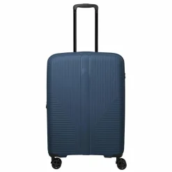 Travelite Hartgepäck|4-Rollen Koffer<Air Stripe 4 Rollen Trolley M 66 cm mit Dehnfalte navy