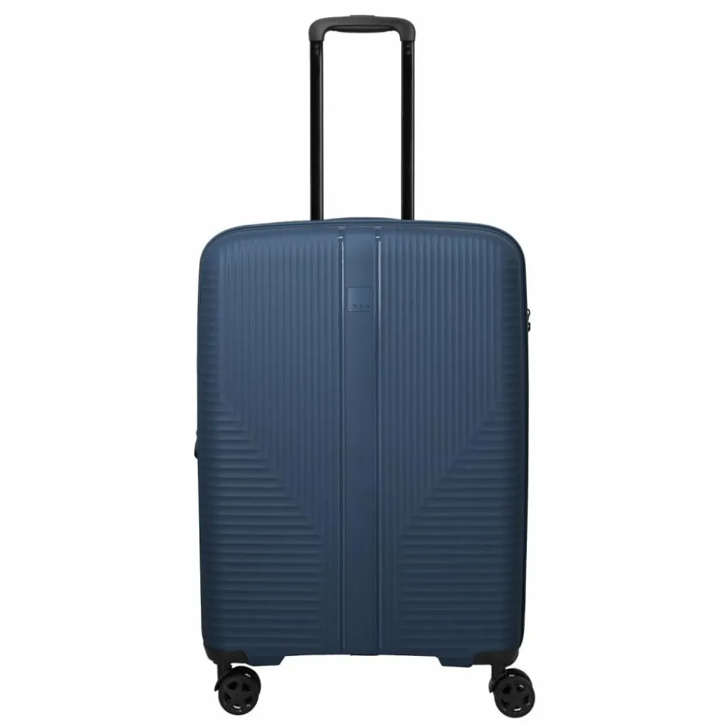 Travelite Hartgepäck|4-Rollen Koffer<Air Stripe 4 Rollen Trolley M 66 cm mit Dehnfalte navy