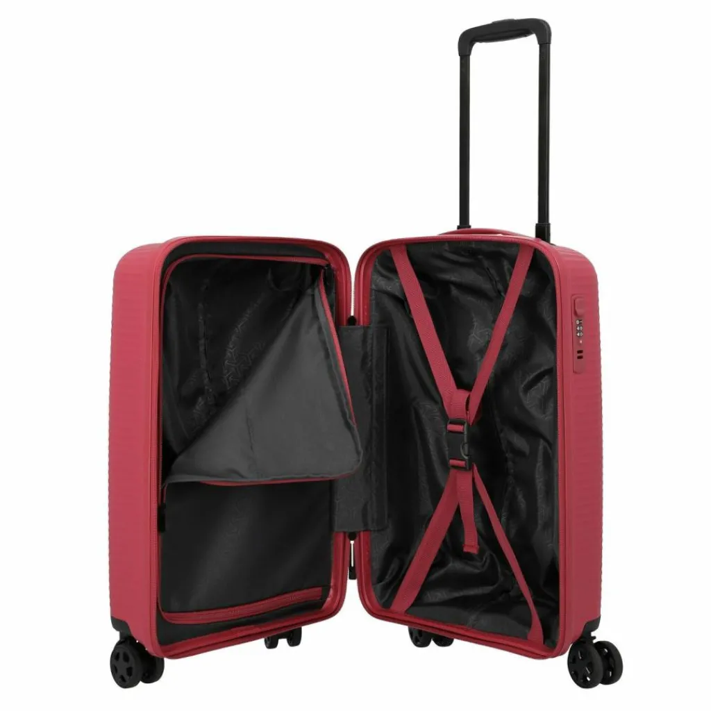 Clearance Travelite Air Stripe 4 Rollen Kabinentrolley 55 cm red