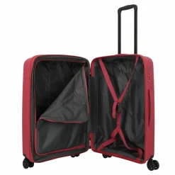 Hot Travelite Air Stripe 4 Rollen Kofferset 3-teilig mit Dehnfalte red