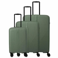 Online Travelite Air Stripe 4 Rollen Kofferset 3-teilig mit Dehnfalte green