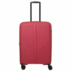 Travelite Hartgepäck|4-Rollen Koffer<Air Stripe 4 Rollen Trolley M 66 cm mit Dehnfalte red