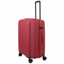 Travelite Hartgepäck|4-Rollen Koffer<Air Stripe 4 Rollen Trolley M 66 cm mit Dehnfalte red