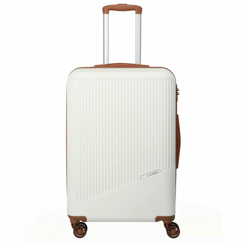 Travelite Hartgepäck|4-Rollen Koffer<Bali 4 Rollen Trolley 67 cm weiss-cognac