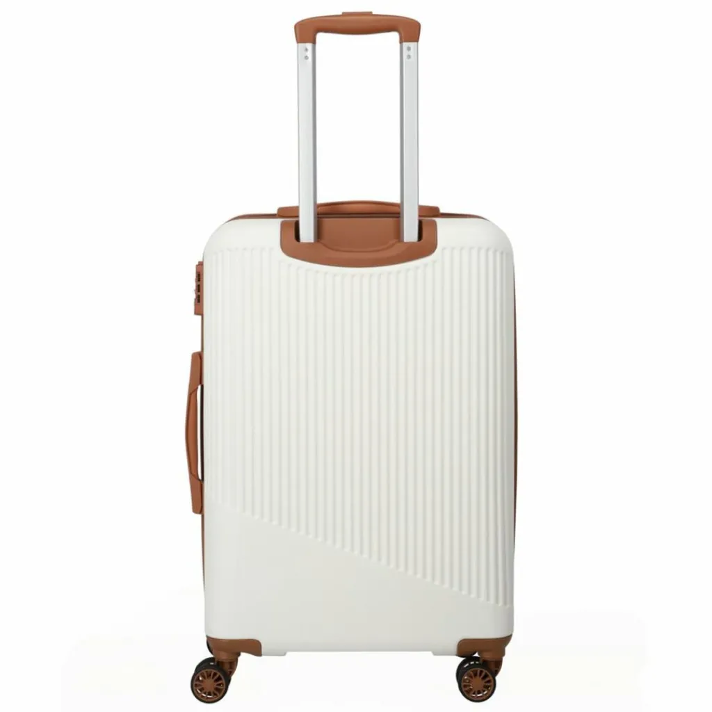 Travelite Hartgepäck|4-Rollen Koffer<Bali 4 Rollen Trolley 67 cm weiss-cognac
