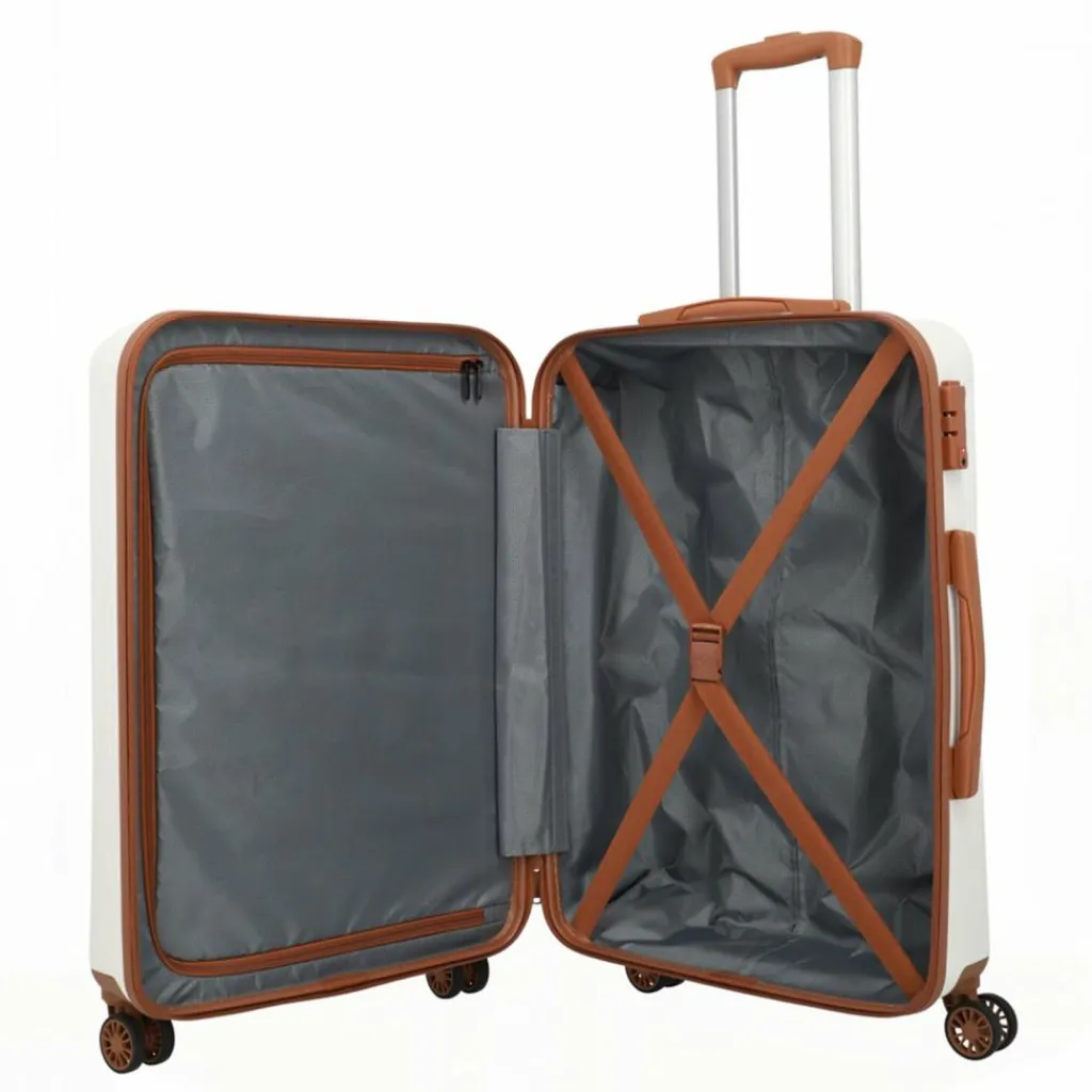 Travelite Hartgepäck|4-Rollen Koffer<Bali 4 Rollen Trolley 67 cm weiss-cognac