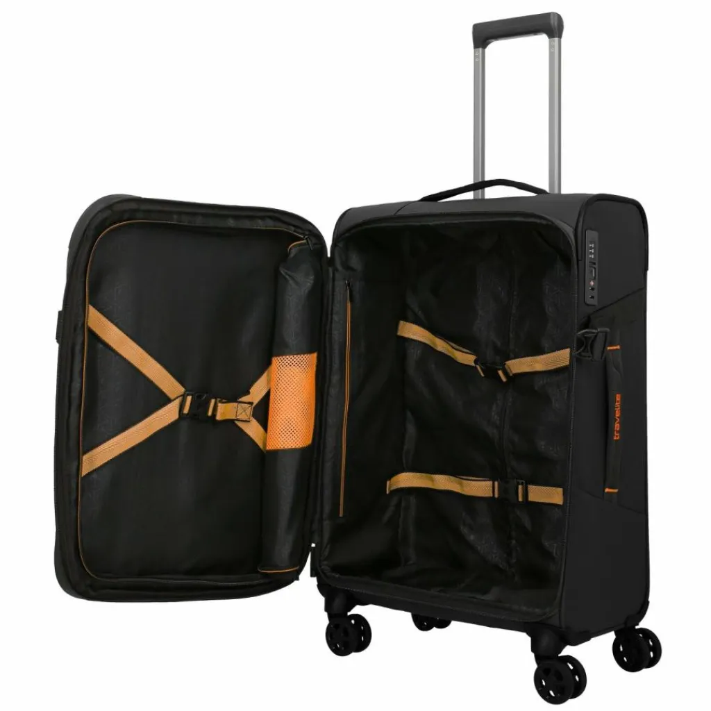 Hot Travelite Briize 4 Rollen Trolley M 67 cm mit Dehnfalte schwarz