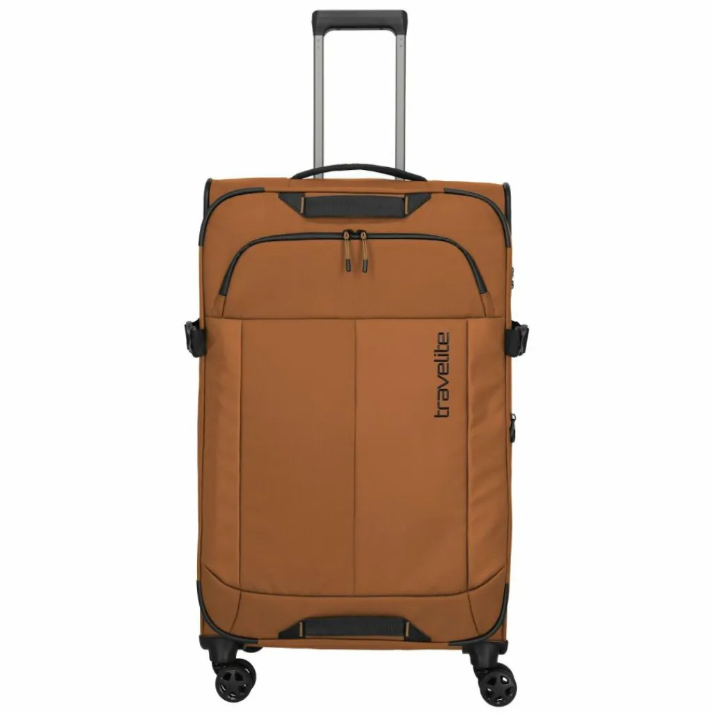 Outlet Travelite Briize 4 Rollen Trolley L 78 cm mit Dehnfalte curry