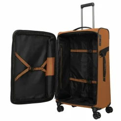 Outlet Travelite Briize 4 Rollen Trolley L 78 cm mit Dehnfalte curry