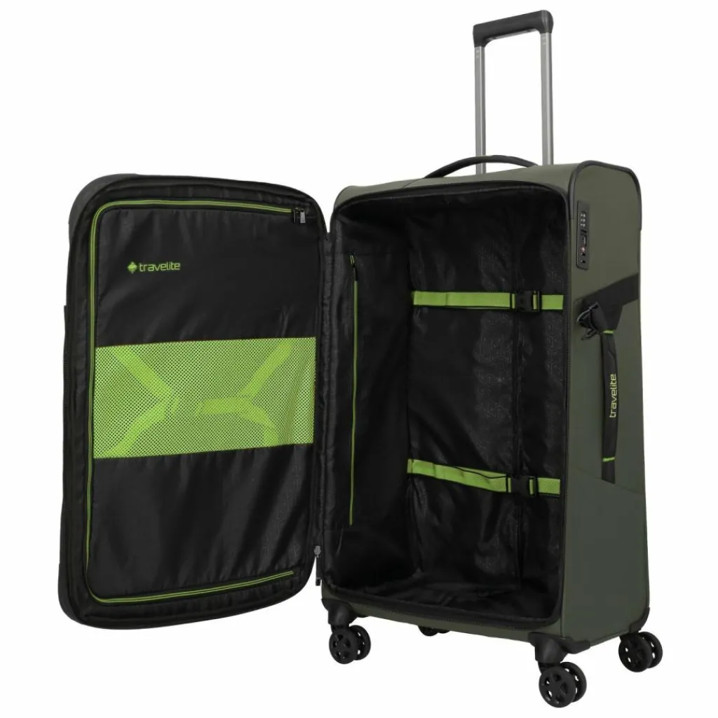 Discount Travelite Briize 4 Rollen Trolley L 78 cm mit Dehnfalte khaki