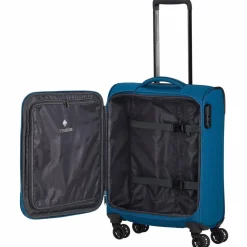 Travelite Weichgepäck Kabinengepäck|4-Rollen Kabinentrolleys<Chios 4 Rollen Kabinentrolley 55 cm petrol