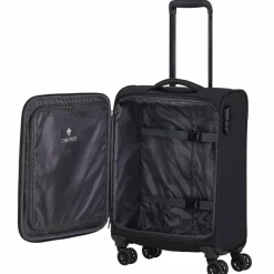 Travelite Weichgepäck Kabinengepäck|4-Rollen Kabinentrolleys<Chios 4 Rollen Kabinentrolley 55 cm schwarz