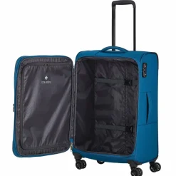Clearance Travelite Chios 4 Rollen Kofferset 3-teilig mit Dehnfalte petrol