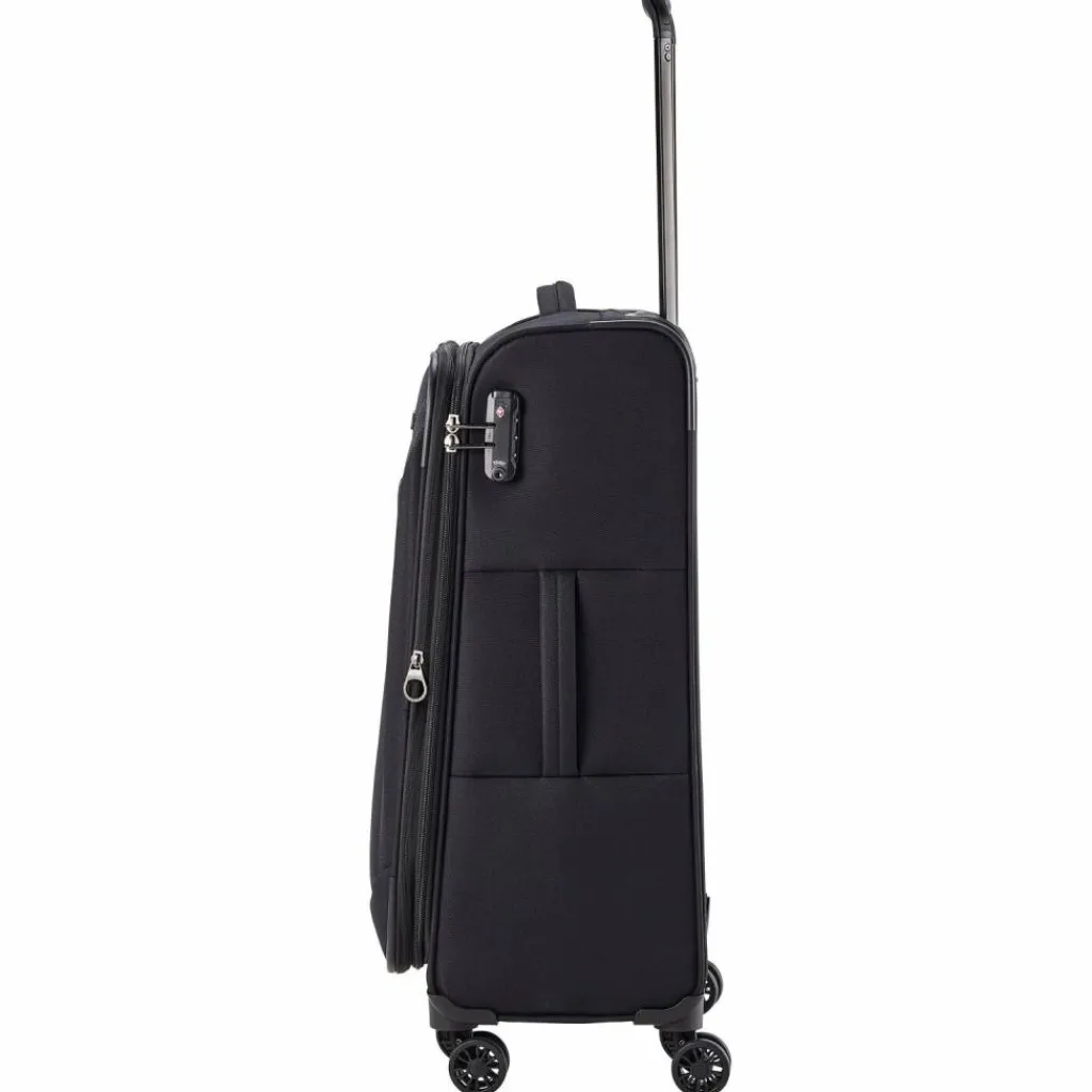 Travelite Weichgepäck|4-Rollen Koffer<Chios 4 Rollen Trolley 67 cm mit Dehnfalte schwarz