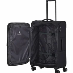 Travelite Weichgepäck|4-Rollen Koffer<Chios 4 Rollen Trolley 67 cm mit Dehnfalte schwarz