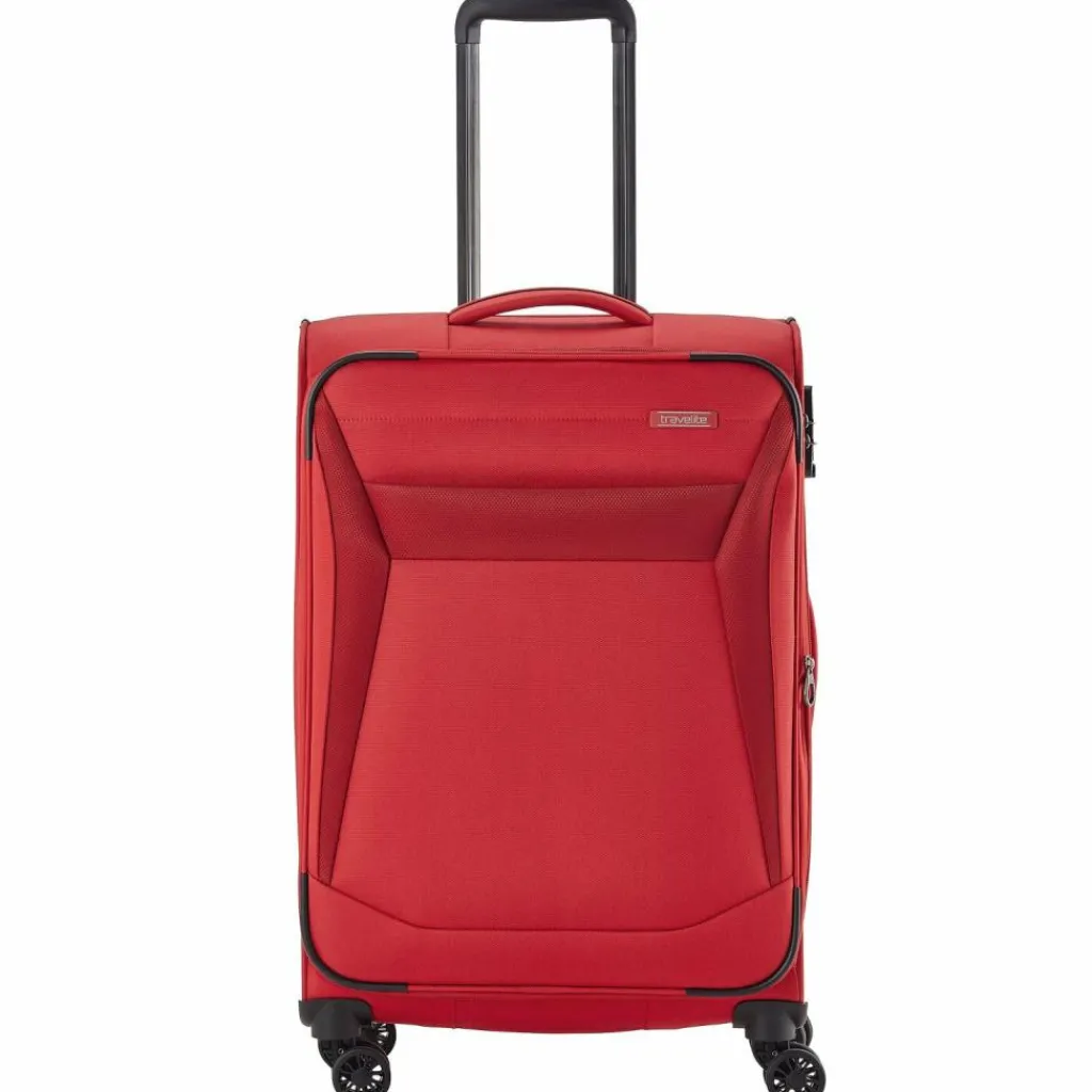 Travelite Weichgepäck|4-Rollen Koffer<Chios 4 Rollen Trolley 67 cm mit Dehnfalte rot