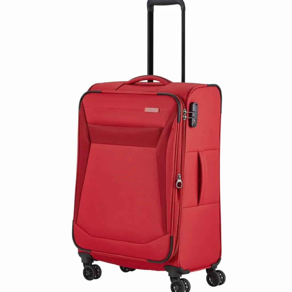 Travelite Weichgepäck|4-Rollen Koffer<Chios 4 Rollen Trolley 67 cm mit Dehnfalte rot