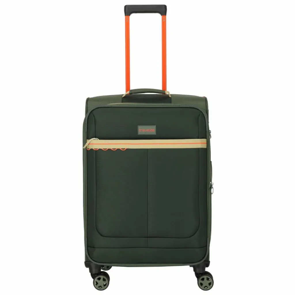 Travelite Weichgepäck|4-Rollen Koffer<Color Craze 4 Rollen Trolley M 66 cm mit Dehnfalte oliv